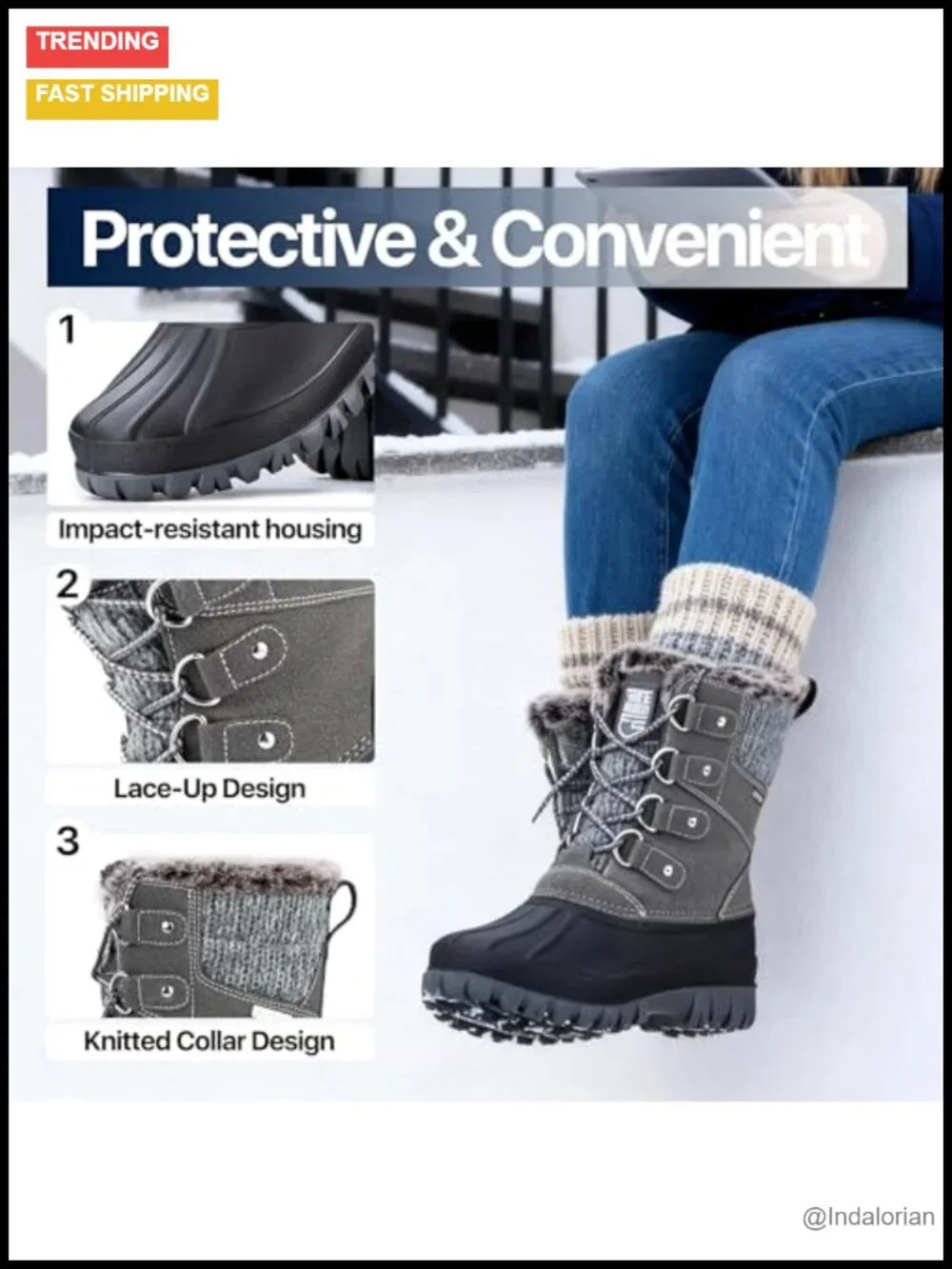 Women's Waterproof Winter Snow Boots Insulated Duck Boots Comfortable Faux Fur